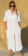 ND-8091 LONG BUTTON DRESS