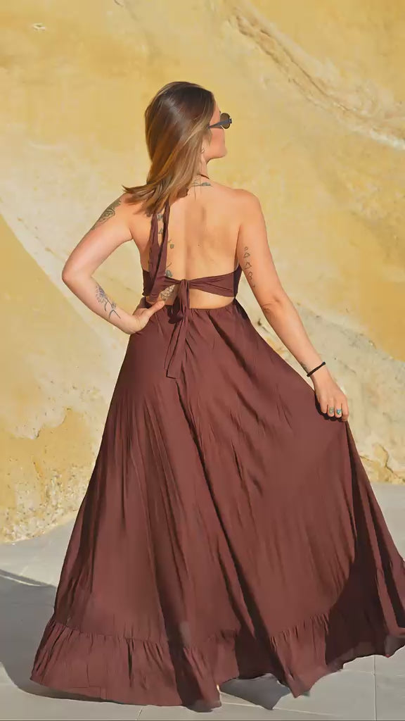 VESTIDO LAZO MOSTAZA